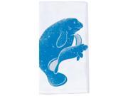 Mother Manatee With Her Baby Krinkle Flour Sack Kitchen Dish Towel