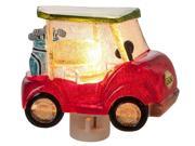 Red Golf Cart Hauling Clubs Electric Night Light