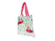Flamingo Polyester Foldup Shopping Bag with Matching Zippered Storage Pouch