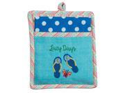 Lazy Days Flip Flops Embroidered Two Piece Kitchen Towel and Mitt Gift Set