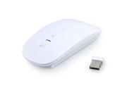 2.4G Wireless Ultra Thin Optical Mouse White for Laptop Notebook