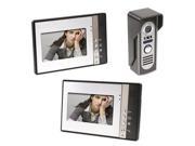 7 Inch Video Door Phone Doorbell Intercom Kit 1 camera 2 monitor Night Vision