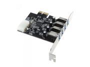 4 Port SuperSpeed USB 3.0 PCI Express Controller Card Adapter 4 pin IDE Power Connector Low Profile