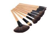 32Pcs Wood Makeup Brushes Kit Professional Cosmetic Make Up Set Pouch Bag Case