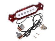 Red Chelonian Shell Sound Hole Magnetic Pickup for Folk Acoustic Electric Guitar