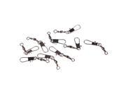 50Pcs 10 Rolling Barrel Swivel with Safety Snap Solid Rings Fishing Connector
