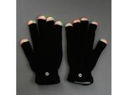 7 Mode LED Rave Light Finger Lighting Flashing Glow Gloves Black