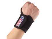 SX503 Sports Elastic Stretchy Wrist Joint Brace Support Wrap Band Thumb Loop Black