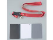 3 in 1 Pocket Size Digital White Black Grey Balance Cards 18% Gray Card with Neck Strap