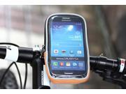 ROSWHEEL Cycling Bike Bicycle Protective Handlebar Bag Pouch Transparent PVC Touchable for 4.8 Cellphone Orange