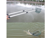 2in1 Fishing Folding Landing Net Extending Foldable Pole Handle Fishing Net