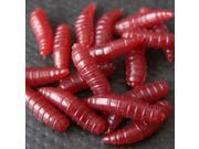 50Pcs 1.6cm Fishing Lure Maggot Grub Soft Baits Worms Red