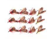Fly Fishing Hooks Fishing Lure Feather Steel Bait Hook Tackle 12pcs