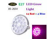 E27 18W LED Plant Grow Light Hydroponic Lamp Bulb 14 Red 4 Blue Energy Saving for Indoor Flower Plants Growth Vegetable Greenhouse 85 265V