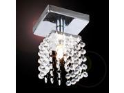 Mini Semi Flush Mount in Crystal Chandelier Light Lamp Lighting Chrome Finish 110 120V