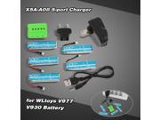 Super Fly 5 port Fast Charger Sets X5A A08 VA13 with 3.7V 520mAh Lipo Battery for RC Helicopter WLtoys V977 V930