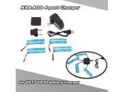 Super Fly 4 port Fast Charger Sets with 3.7V 520mAh Lipo Battery for RC Helicopter Quadcopter WLtoys V977 V930
