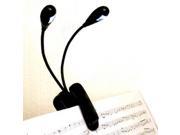 2 Dual Arms 2 LED Flexible Book Music Stand Light Lamp