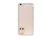 Fashion PC Phone Protect Case Luxury Bling Bling Crystal with Special Metal Owl Pattern Design for iPhone 6 4.7