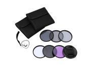Andoer 49mm UV CPL FLD ND ND2 ND4 ND8 Photography Filter Kit Set Ultraviolet Circular Polarizing Fluorescent Neutral Density Filter for Nikon Canon Sony Pentax