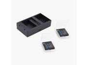 TELESIN Dual Charger Battery Pack 2pcs 3.7V 1010mAh Li ion Batteries for Xiaomi Yi Xiaoyi Action Sports Camera