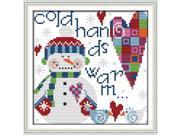 22 * 21.7cm DIY Handmade Counted Cross Stitch Set Embroidery Needlework Kits Christmas Snowman Pattern Cross Stitching Home Decoration 14CT