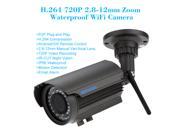 H.264 HD 720P Megapiexl 2.8 12mm Zoom Bullet Waterproof Wifi Camera with 36IR LEDs Home Security