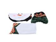 3Pcs Snowman Closestool Toilet Seat Cover Floor Mat Cushion Bathroom Decorative Set Christmas Decoration