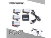 RC Drone 4 port Charger for Syma X5C UDI U816A U818A WLtoys V929 with 3.7V 800mAh 25C battery for Syma X5 X5C Cheerson CX 30