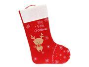 Xmas Gift Bag Santa Treat Sack Boot with Reindeer Pattern Christmas Candy Present Socks Christmas Supply