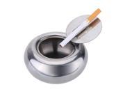 Stainless Steel Drum Shape Ashtray Windproof Cigarette Cigar Ash Holder with Lid