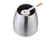 Stainless Steel Windproof Taper Ashtray Cigarette Cigar Ash Holder with Column Bracket
