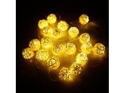 LIXADA 2.1M 20 LED Garland Rattan Vine Ball Globe Lamp Fairy String Lights for Party Wedding Christmas Home Decor Warm White