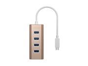 dodocool Aluminum USB Type C Male Connector to 4 Port USB 3.0 Hub Adapter with USB C Female Charging Port PD for New MacBook Gold