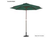 IKAYAA 2.7M Wooden Patio Garden Umbrella Sun Shade Outdoor Cafe Beach Parasol Canopy 8 Ribs 38MM Pole W Air Vent 180g Polyester