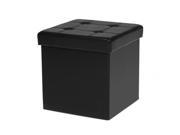 IKAYAA Excellent PU Leather Folding Storage Ottoman Cube Foot Stool Seat Footrest Foldable Storage Box Pouffe 14.76 * 14.76 * 14.96 L*W*H