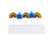 Anself 5pcs Lovely Cartoon Birthday Cake Candles Happy Birthday Colorful Party Baking Decorations Supply