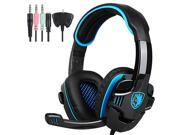 SADES SA 708GT 3.5mm Gaming Headphone Game Headset with Mic Noise Cancellation Music Headphone Black blue for PS4 XBOX 360 Tablet PC Mobile Phones