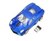 TOMTOP 2.4GHz Wireless Racing Car Shaped Optical USB Mouse Mice 3D 3 Buttons 1000 DPI CPI for PC Laptop Desktop Blue