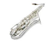 LADE Brass Bb Tenor Saxophone Sax Carved Pattern Pearl White Shell Buttons Wind Instrument with Case Gloves Cleaning Cloth Grease Belt Brush