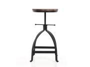 IKAYAA Industrial Style Adjustable Height Swivel Kitchen Dining Breakfast Chair Natural Pinewood Top Bar Stool