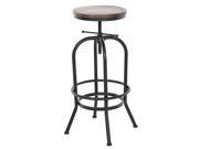 IKAYAA Industrial Style Height Adjustable Swivel Bar Stool Natural Pinewood Top Kitchen Dining Breakfast Chair