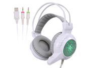 TAIDUN Professional Esport USB 3.5mm Plug Stereo Over ear Gaming Headset Headphone with Noise Reduction Mic Vibration Colorful LED Light for PC Desktop Laptop
