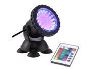 1.5W 36LED RGB Color Change Dimmable IP68 Waterproof Submersible Remote Control Rotatable Spotlight Aquarium Light Fish Tank Suction Lamp