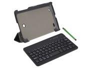 Ultrathin Wireless Bluetooth Keyboard with Folding Foldable Magnetic PU Leather Case Cover Stand Holder and Stylus Pen for LG G Pad 7 V400 V410