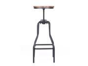 IKAYAA Industrial Style Height Adjustable Swivel Bar Stool Natural Pinewood Top Kitchen Dining Breakfast Chair