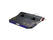 BUJIAN USB Laptop Cooling Pad Gaming Cooler Base with Dual Turbine Fans Adjustable Airflow up to 4000 RPM for Notebook No More Than 17