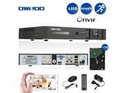 OWSOO 4CH Channel Full 1080N 960*1080 AHD DVR HVR NVR H.264 HDMI P2P Cloud Network Onvif Digital Video Recorder 1TB Seagate HDD Email Alarm PTZ for CCTV Se