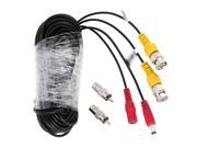 65ft 20m BNC Video Power Siamese Cable for Surveillance Camera DVR Kit