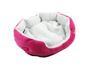 Pet Dog Nest Puppy Cat Soft Bed Fleece Warm House Kennel Plush Mat Rose